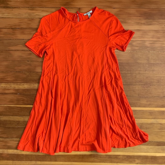 Bright orange babydoll stretchy Zara dress S - Picture 1 of 5